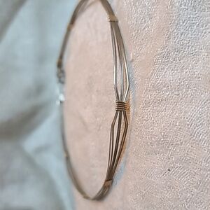 13" 925 sterling silver and gold fill wire wrap collar necklace